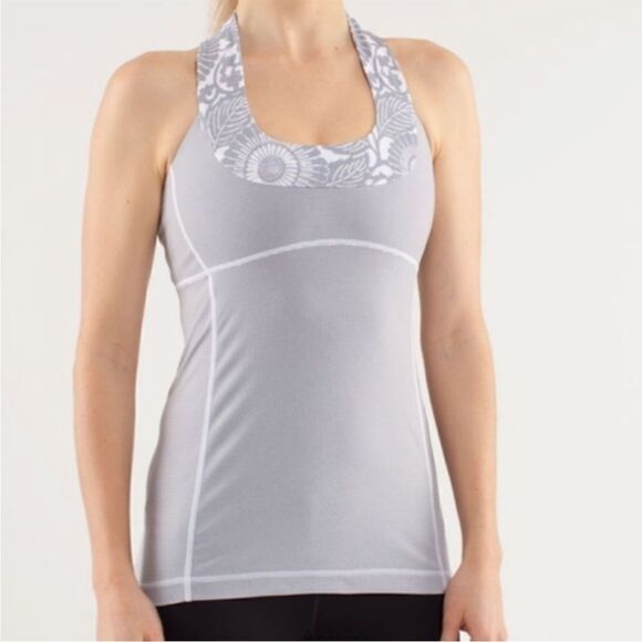 Lululemon Scoop Neck Tank Wee Stripe White Fossil / Beachy Floral White Fossil - Picture 3 of 7